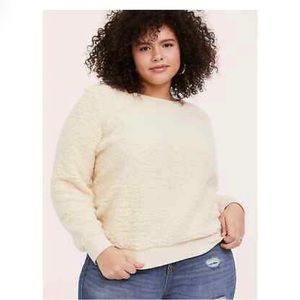 Torrid Ivory Faux Sherpa Teddy Sweatshirt. 1X NWT